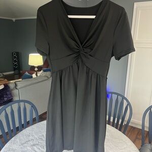 SHEIN Black Twist-Front Mini Dress